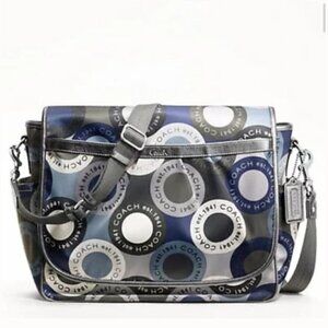 Coach Alexandr Snaphead Satin Leather Messenger Diaper Crossbody Laptop Bag Baby